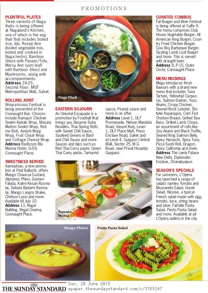 The Sunday Standard- L'opera Soups and Salads